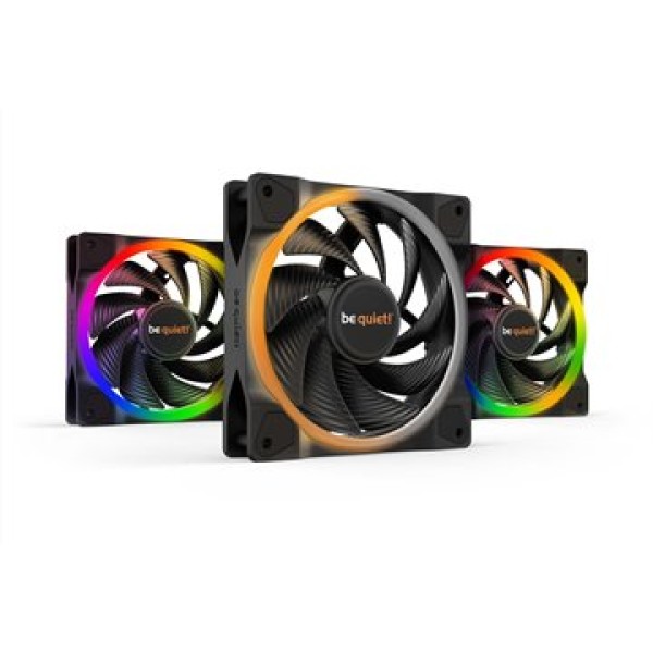BEQUIET FAN LIGHT WINGS 120MM PWM HIGH-SPEED TRIPLE-PACK BL077, ARGB, 4 PIN PWM, 2500RPM, 52,3CFM/88,86M3/H, 31 DB, LIFESPAN 60000H, BLACK, 3YW.
