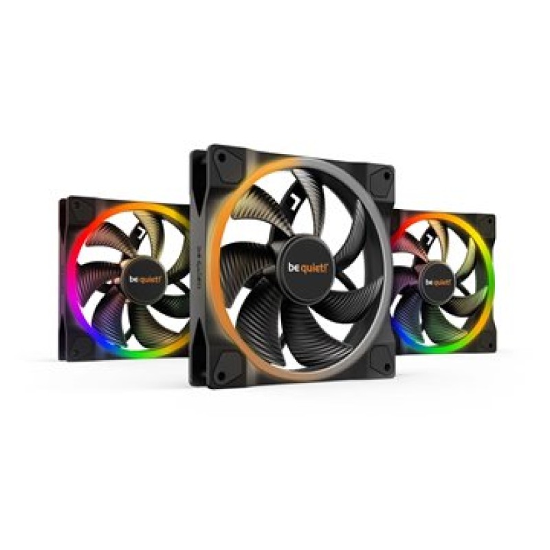 BEQUIET FAN LIGHT WINGS 140MM PWM TRIPLE-PACK BL078, ARGB, 4 PIN PWM, 1500RPM, 56CFM/ 95,14M3/H, 23,3 DB, LIFESPAN 60000H, 3YW.