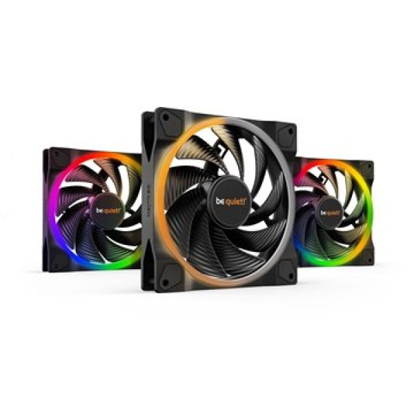 BEQUIET FAN LIGHT WINGS 140MM PWM TRIPLE-PACK BL079, ARGB, 4 PIN PWM, 2200RPM, 71.7CFM/ 121.82M3/H, 31 DB, LIFESPAN 60000H, 3YW.