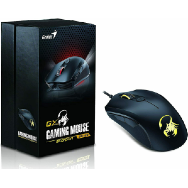GENIUS MOUSE SCORPION M6-600, WIRED, USB, OPTICAL, GAMING, BLACK/ORANGE, 2YW.