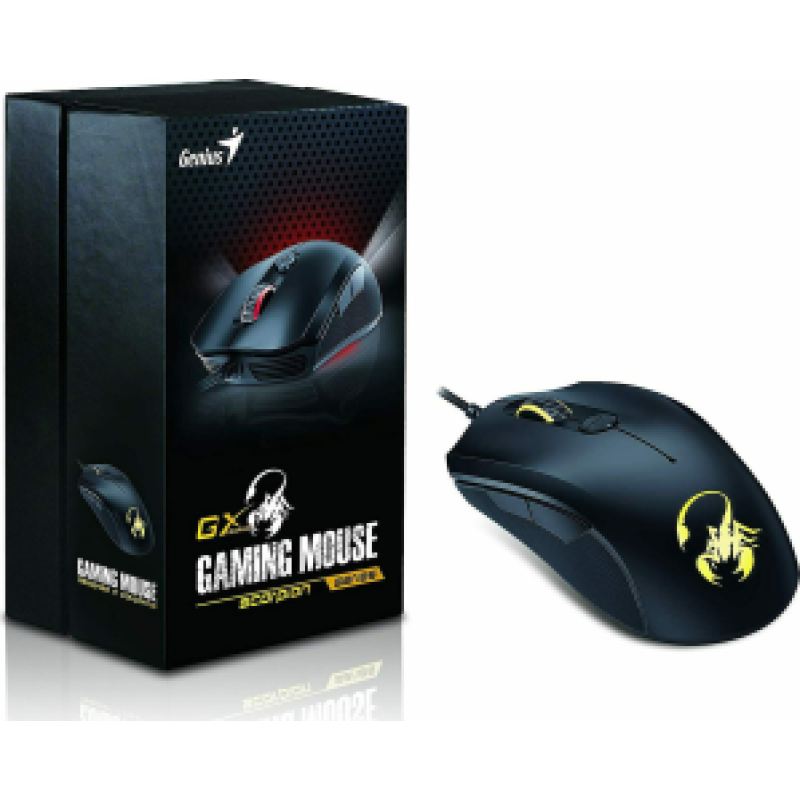 GENIUS MOUSE SCORPION M6-600, WIRED, USB, OPTICAL, GAMING, BLACK/ORANGE, 2YW.