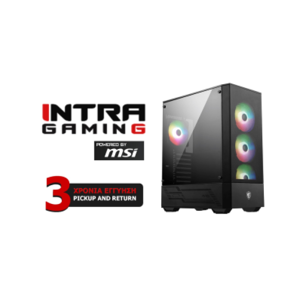 INTRA PC AMD GAMING, AMD RYZEN 5 5500, 16GB DDR4 3200MHz, NVIDIA VGA RTX 3050 6GB, 512GB SSD NVME, LAN GB, MIDI TOWER, 600W PSU, MS WIN11 HOME, 3YW.