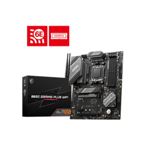 MSI MB B650 GAMING PLUS WIFI, SOCKET AMD AM5, CS AMD B650, 4 DIMM SOCKETS DDR5, DP/HDMI, PCI-E GEN 4.0, LAN 2.5G, WIFI, ATX, 3YW.