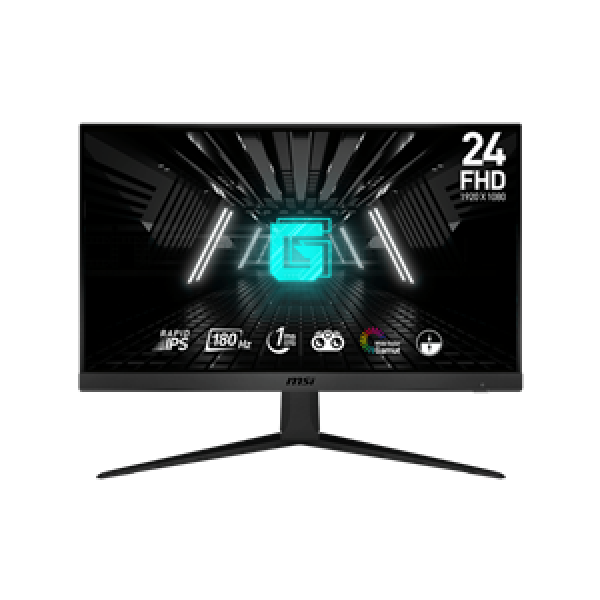 MSI MONITOR GAMING G2412F, FLAT IPS FHD, 24", 16:9, 300CD/M2, 1000:1, 1MS, 180Hz, 1920x1080, 2XHDMI/DISPLAY PORT/EARPHONE OUT, TILT, BLACK, 3YW.