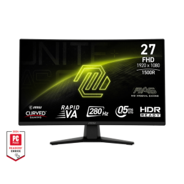 MSI MONITOR GAMING MAG 274CXF, CURVED VA FHD, 27", 16:9, 300CD/M2, 4000:1, 0.5MS, 280Hz, 1920x1080, 2xHDMI/ 1xDP/ HP OUT, TILT, BLACK, 3YW.