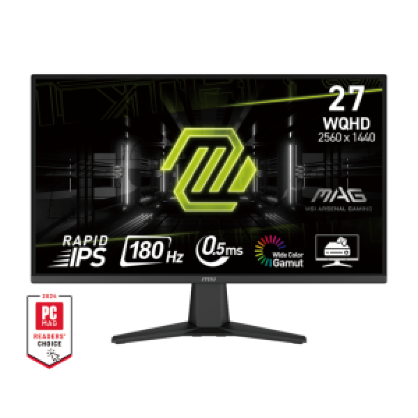 MSI MONITOR GAMING MAG 275QF, FLAT RAPID IPS WQHD, 27", 16:9, 300CD/M2, 1000:1, 0.5MS, 180Hz, 2560x1440, 2xHDMI/ 1xDP/ HP OUT, BLACK, 3YW.