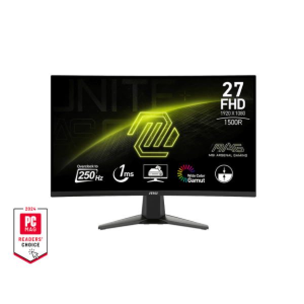 MSI MONITOR GAMING MAG 27C6X, CURVED VA FHD, 27", 16:9, 250CD/M2, 3000:1, 1MS, 250Hz, 1920x1080, 2xHDMI/ 1xDP/ HP OUT, TILT, BLACK, 3YW.