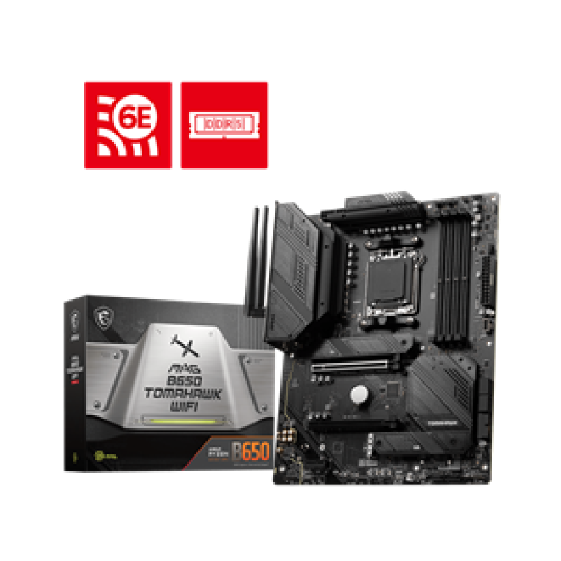 MSI MB MAG B650 TOMAHAWK WIFI, SOCKET AMD AM5, CS AMD B650, 4 DIMM SOCKETS DDR5, DP/HDMI, PCI-E GEN 4.0, LAN 2.5G, WIFI 6E, ATX, 3YW.