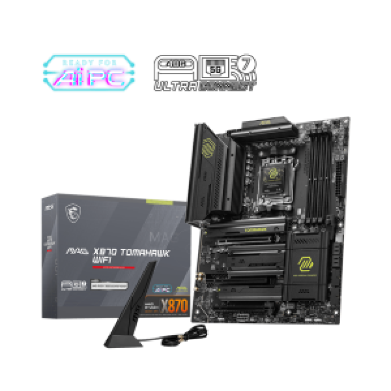 MSI MB MAG X870 TOMAHAWK WIFI, SOCKET AMD AM5, CS AMD X870, 4 DIMM SOCKETS DDR5, 3x PCI-E x16, 4x M.2., HDMI/2xDP TYPE-C, PCI-E GEN 5.0, 5G LAN, WIFI 7, ATX, 3YW.