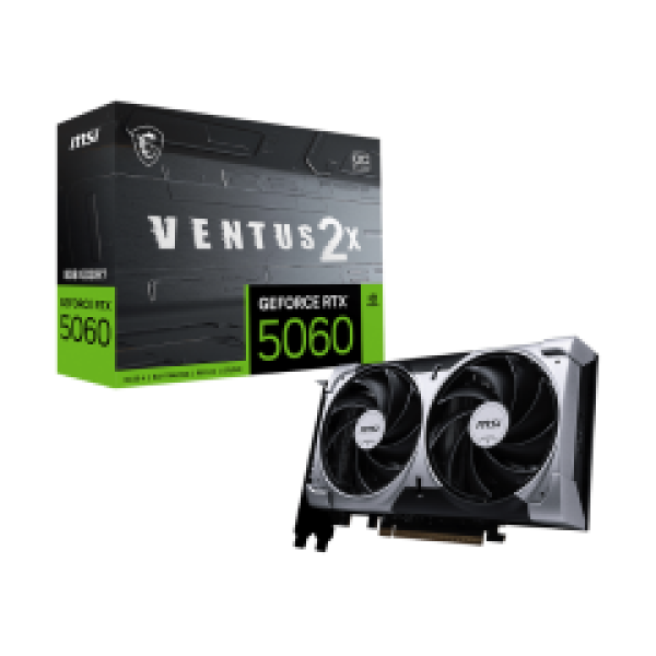 MSI VGA PCI-E NVIDIA GF RTX 5060 8G VENTUS 2X OC, 8GB/128BIT, GDDR7, HDMI/ 3xDP, 2 SLOT FANSINK, DUAL FAN, 3YW.