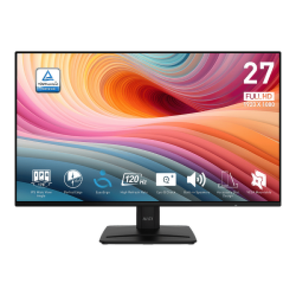 MSI MONITOR PRO MP271A E2,FLAT IPS FHD, 27", 16:9, 300 CD/M2, 1500:1, 1MS, 120Hz, 1920x1080, HDMI /VGA /HP /DP OUT, 2X2W SPEAKERS, TILT, 2YW.
