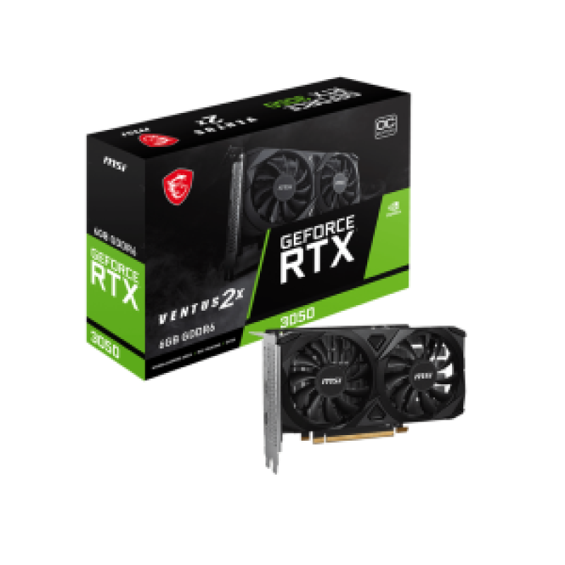 MSI VGA PCI-E NVIDIA GF RTX 3050 VENTUS 2X E 6G OC, 6GB/96BIT, GDDR6, 2xHDMI/1xDP, DUAL FAN, 2 SLOT FANSINK, 3YW.