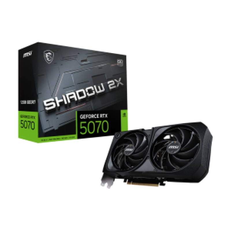 MSI VGA PCI-E NVIDIA GF RTX 5070 12G SHADOW 2X OC, 12GB/192BIT, GDDR7, HDMI/3xDP, 2 SLOT FANSINK, DUAL FAN, 3YW.