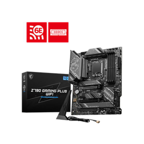 MSI MB Z790 GAMING PLUS WIFI, SOCKET INTEL LGA1700 14th/13th/12th GEN CPU, CS INTEL Z790, 4 DIMM SOCKETS DDR5, DP/HDMI, PCI-E GEN 4.0, 2.5G LAN, WIFI, ATX, 3YW.