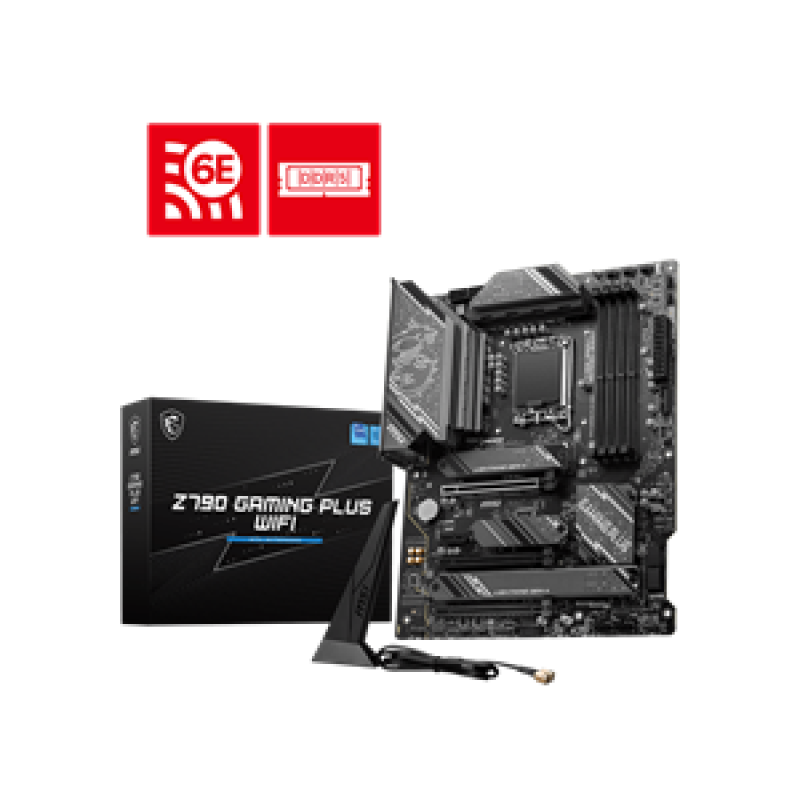 MSI MB Z790 GAMING PLUS WIFI, SOCKET INTEL LGA1700 14th/13th/12th GEN CPU, CS INTEL Z790, 4 DIMM SOCKETS DDR5, DP/HDMI, PCI-E GEN 4.0, 2.5G LAN, WIFI, ATX, 3YW.