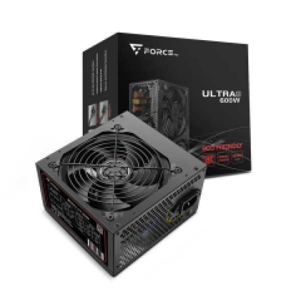 SUPERCASE PSU 600W, SERIES FORCE FP-600W 80+ , 12CM FAN, 2YW.