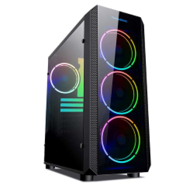 SUPERCASE PC CHASSIS MAR01A, MIDI TOWER ATX, BLACK, W/O PSU, 3x 12CM FRONT FAN, 2YW.