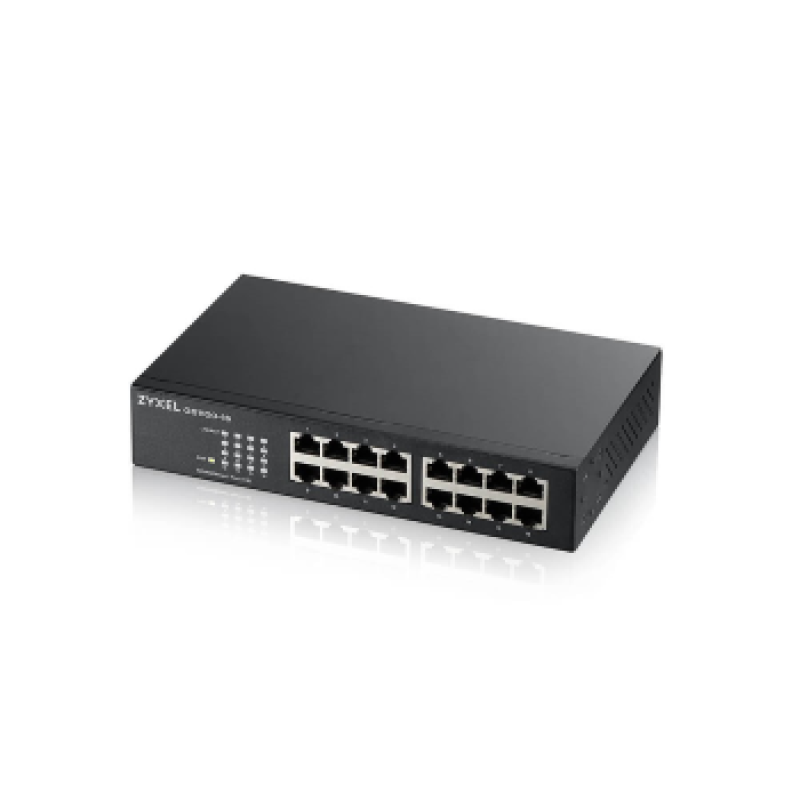 ZYXEL SWITCH GS1100-16, 16 PORTS 10/100/1000Mbps, ENTERPRISE LAN SWITCH, RACKMOUNT, 2YW.